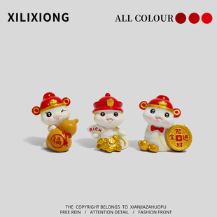 “好事成双 吉祥如意”创意蛇年生肖摆件新春工位装饰品生日礼物