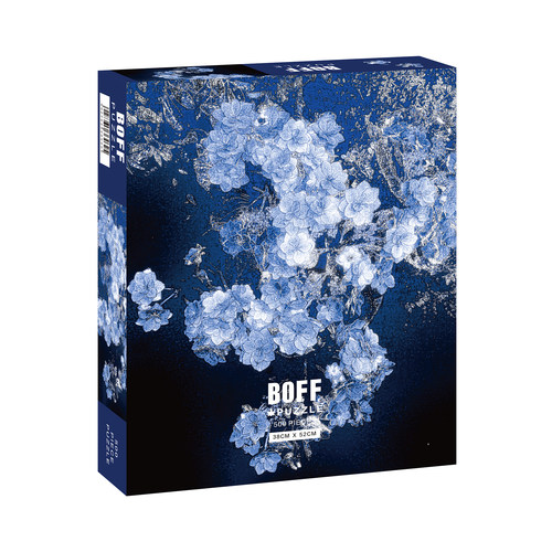 BOFF银蓝花信500p闪耀摄影植物曝光拼图小众装饰画解压女情侣礼物