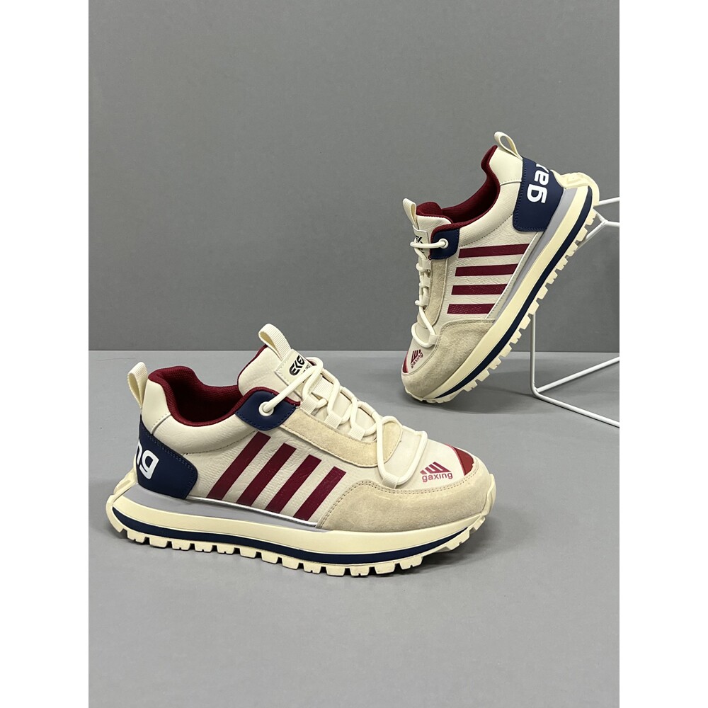 正品牌官方潮牌时尚四道杠休闲鞋夏季新款透气布面阿甘鞋男士百搭