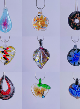 (双链)B8 彩色项链女配饰长款y2k琉璃项链原创手作复古小众项链