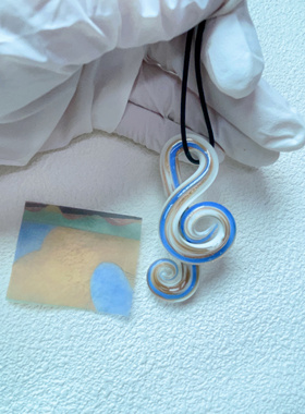 原创！音符琉璃项链璎珞项链复古中古项链颈链古风锁骨链吊坠挂绳