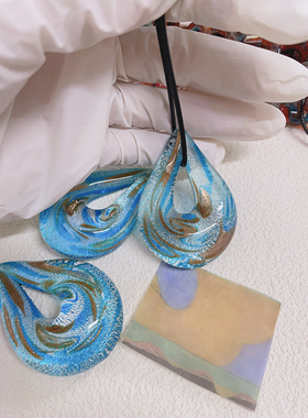 孤品!海洋之心 原创设计手工定制吉他琉璃吊坠项链百搭不撞款