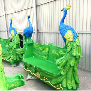 玻璃钢创意孔雀造型休闲椅户外公园景区装饰摆件仿真动物座椅雕塑