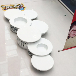 创意古典中国艺术风玻璃钢青花瓷座椅花盆组合商场大型落地美陈