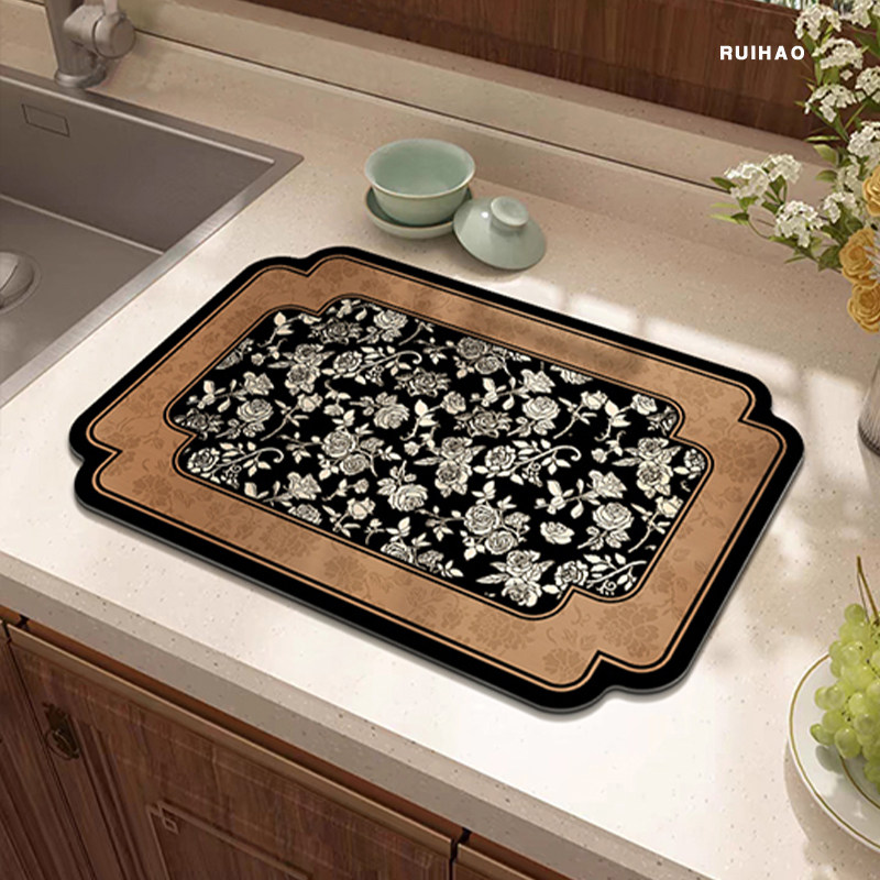 中古风厨房台面沥水垫硅藻泥桌面卫生间洗手台水池防滑免洗吸水垫,居家布艺,餐垫,淘宝优惠券,粉丝福利购,淘宝优惠卷