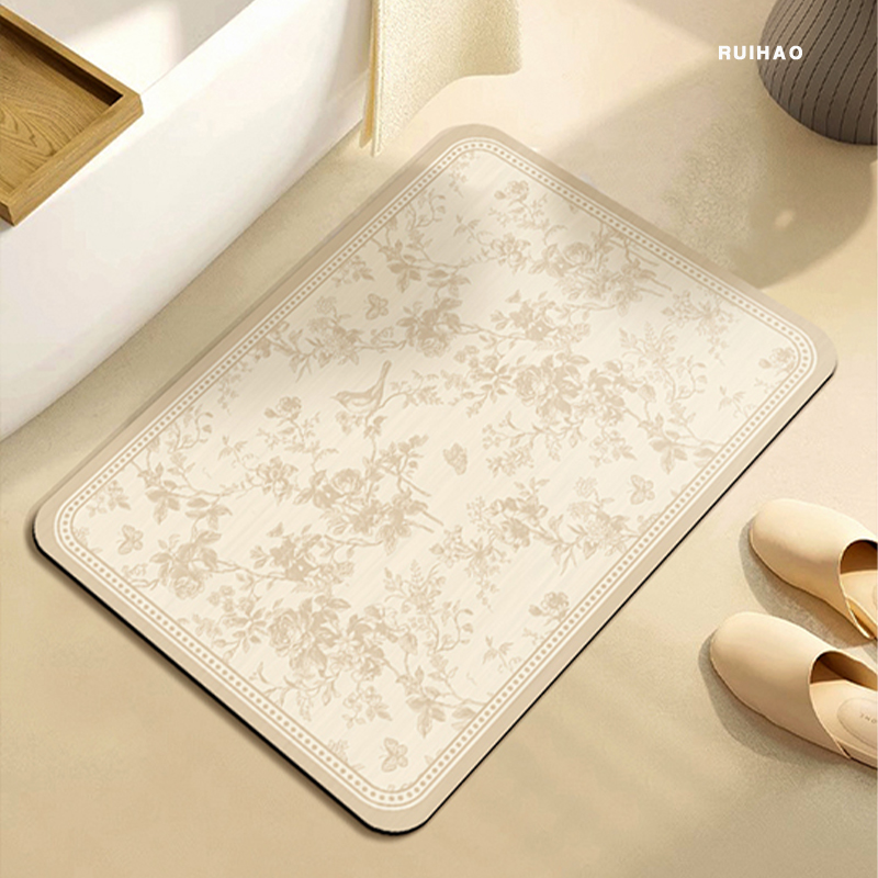 浴室地垫厕所硅藻泥防摔轻奢美式