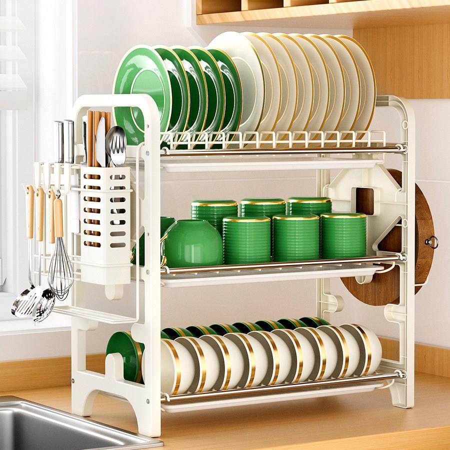 加厚碗碟沥水架厨房置物架塑料碗架碗盘柜多功能放碗盘架收纳碗碟,厨房/烹饪用具,碗架,淘宝优惠券,粉丝福利购,淘宝优惠卷