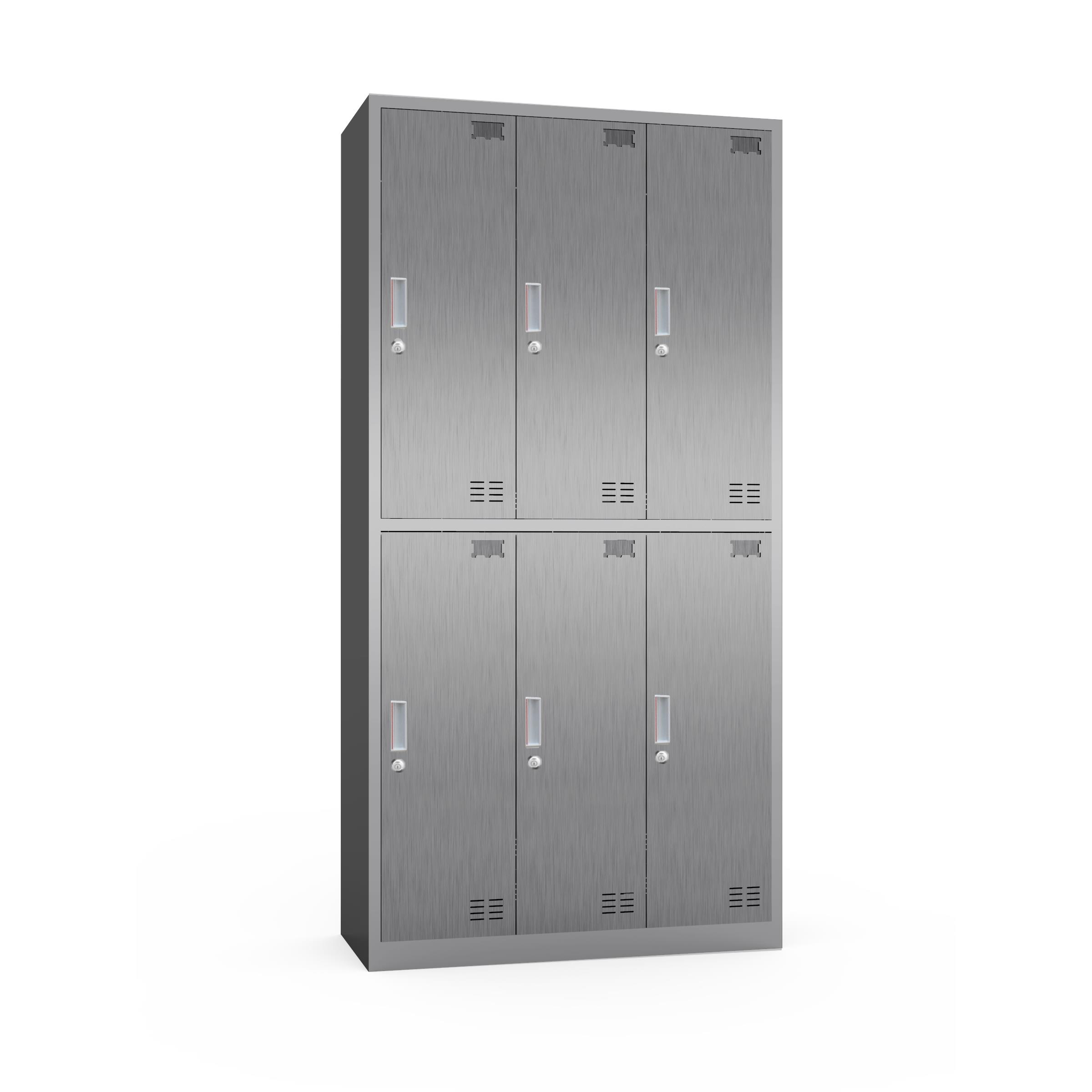 不锈钢更衣柜员工宿舍储物箱带锁澡堂洗浴池存包柜6门9门12多格柜