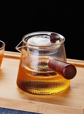 绿昌明玻璃侧把泡茶壶家用耐高温电陶炉煮茶壶过滤泡茶器茶具套装