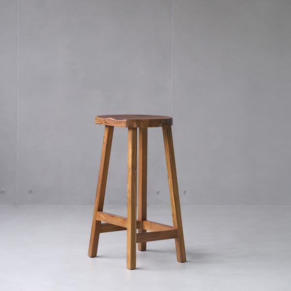 聚屋鸟 实木吧台椅简约酒吧凳阳台家用餐椅高脚椅柚木民宿休闲椅