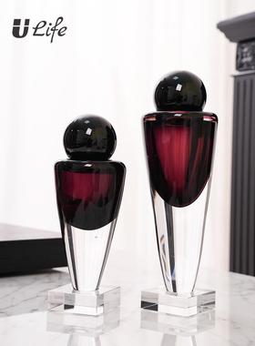 高端琉璃灯塔抽象摆件现代客厅样板间餐桌酒店桌面玄关摆设装饰品