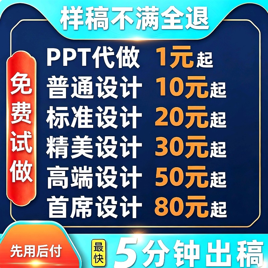 ppt制作代做定制美化修改帮做汇报课件设计排版代作年终总结述职