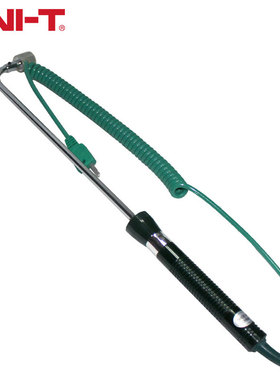 优利德K型表面测温热电偶线长1米探针长20厘米90度弯曲探头UT-T07