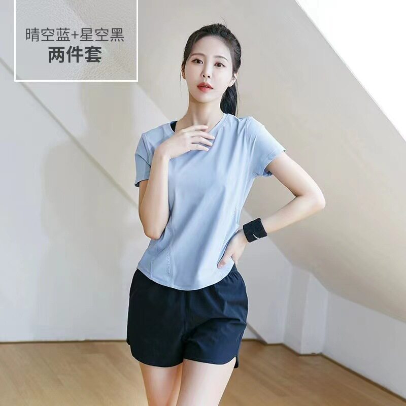 高级感健身短袖T恤女2025夏速干瑜伽服跑步训练显瘦透气运动上衣