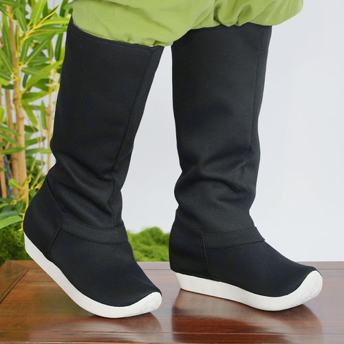 锦袍仙长筒靴皂靴厚底汉服靴