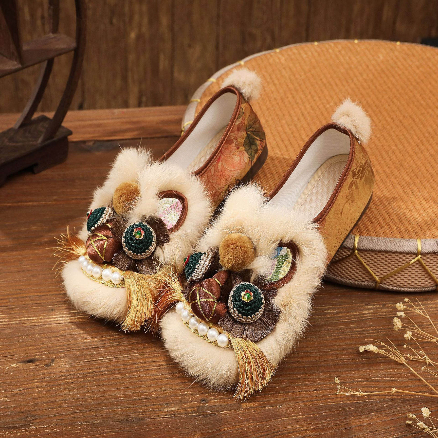 非遗虎头单鞋女成人汉服鞋春夏民族风绣花鞋手工平底舒适中式布鞋