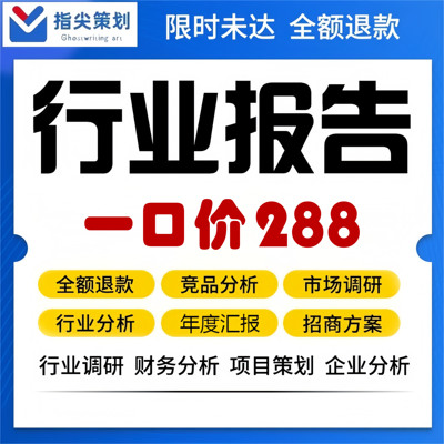 市场调研报告代笔分析调研数据产业行业调研研究竞品分析财务撰写