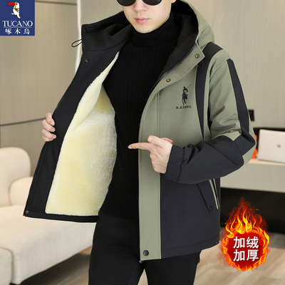 啄木鸟男士工装连帽夹克