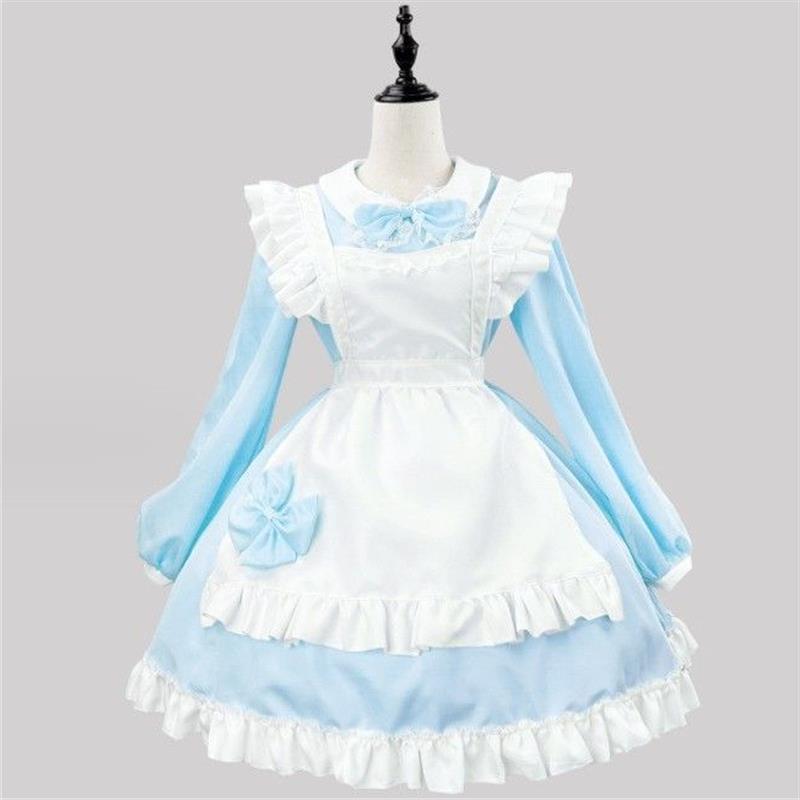 万圣节长袖女仆装COSPLAY演出服可爱日系公主少女连衣裙