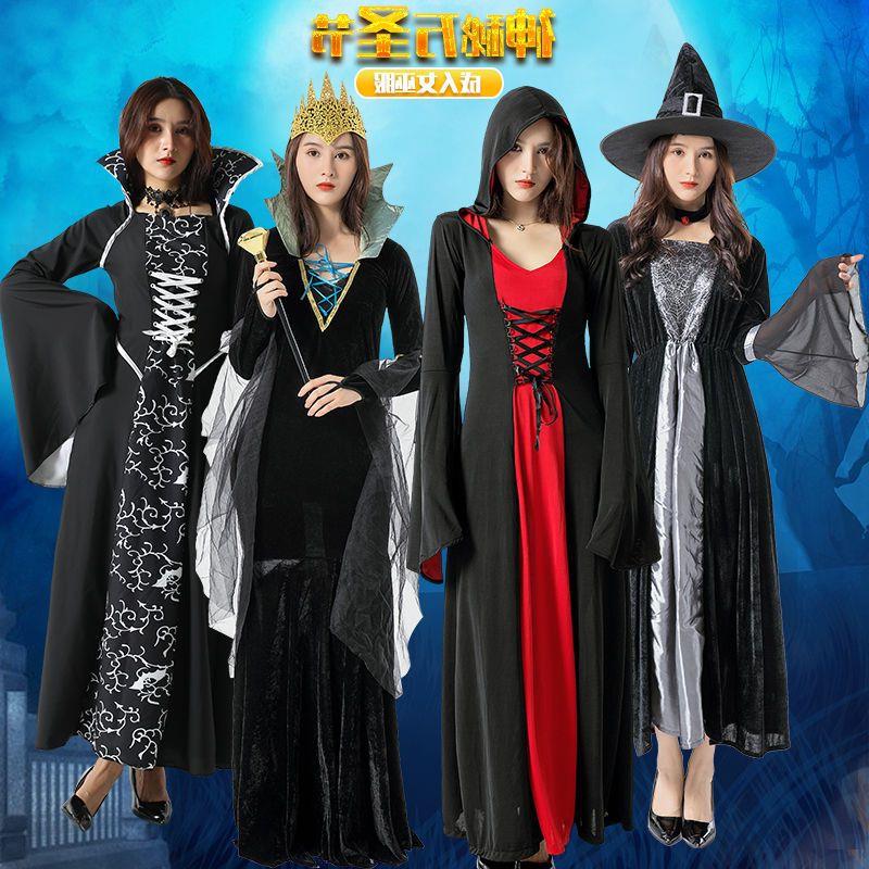 万圣节服装成人女巫女王裙巫婆披风斗篷cosplay演出服饰