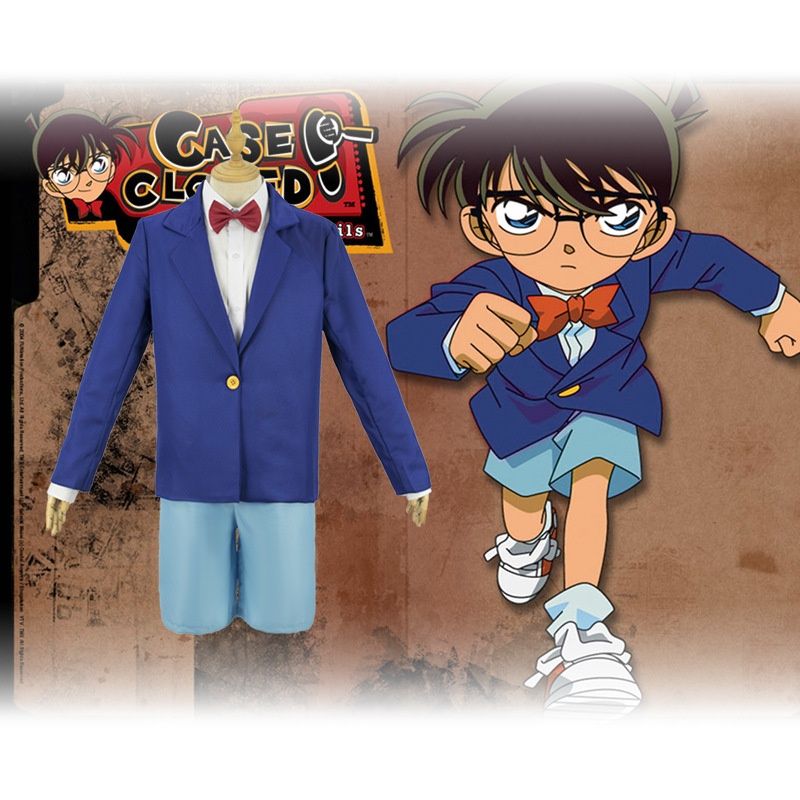 日本动漫名侦探柯南cosplay服二次元儿童同款衣服黑框眼镜套装