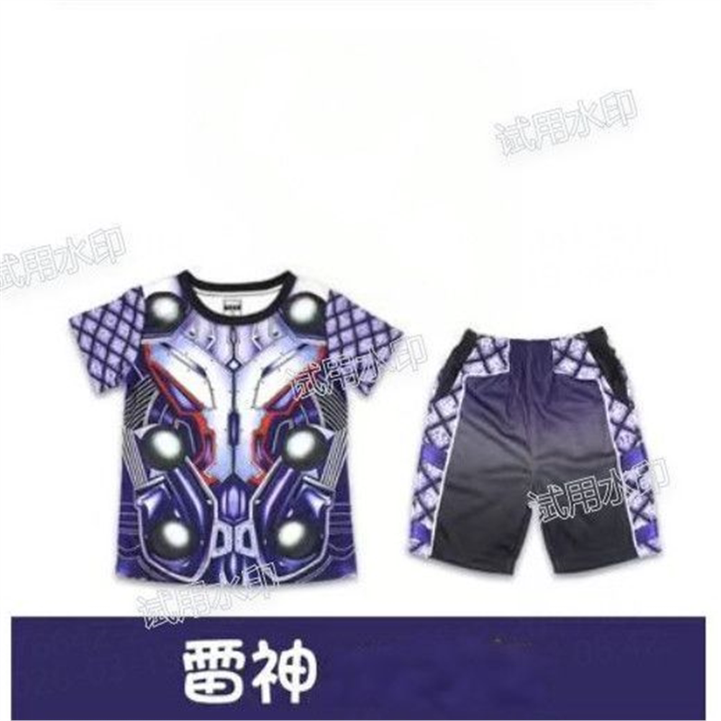 铠甲勇士衣服童装儿童夏季短袖套装T恤超人COS服超级英雄