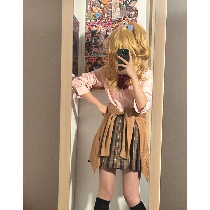 citrus柑橘味香气cosplay蓝原柚子套装同款百褶裙粉衬衫百搭服装