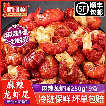 喵阿婆麻辣小龙虾尾加热即食250g*9盒