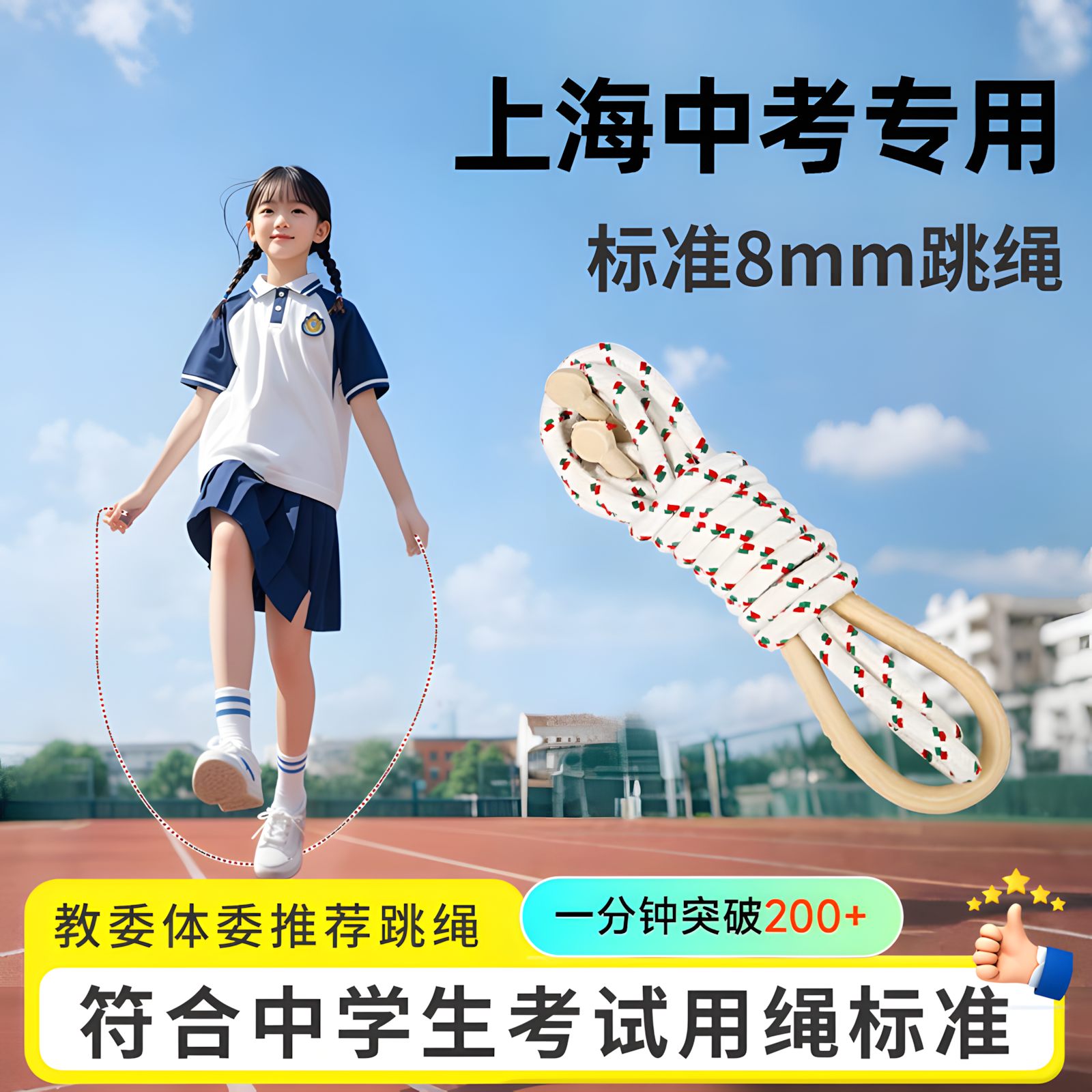 上海中考专用跳绳学生西安体育考试比赛专用初学8号6棉纱绳棉麻,运动/瑜伽/健身/球迷用品,跳绳,淘宝优惠券,粉丝福利购,淘宝优惠卷