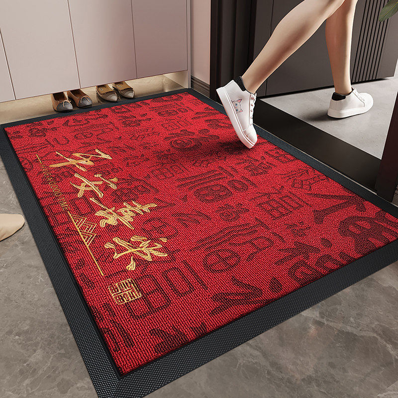马年地垫红色高级入户门新年马年大门口进门耐脏免洗脚垫别墅高端