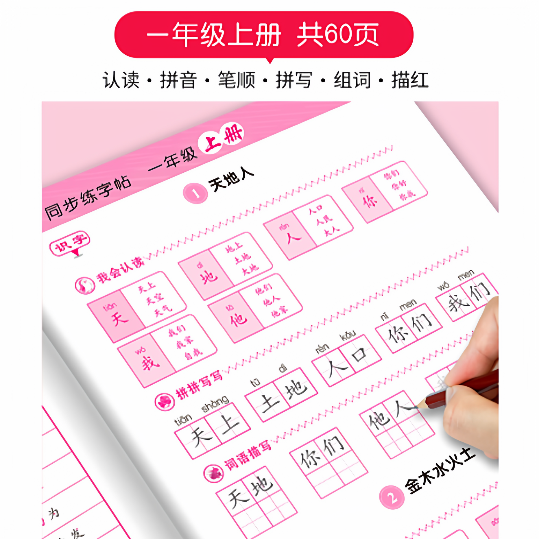 全国通用·认读拼音笔顺组词描红