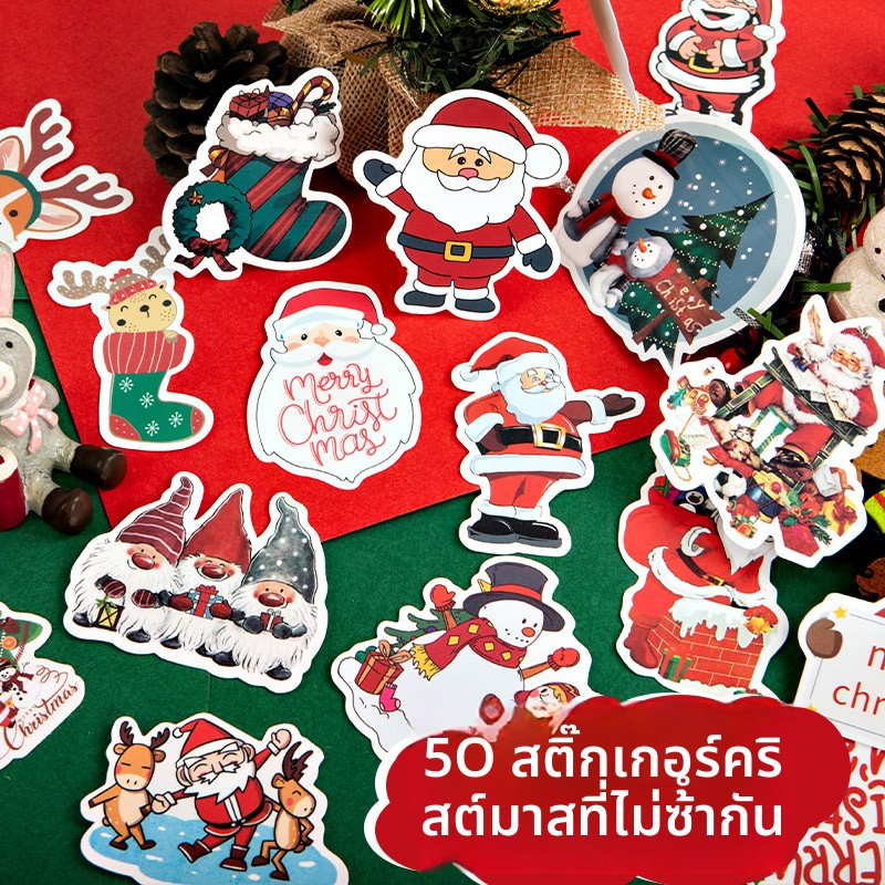 圣诞贴纸麋鹿雪花可爱卡通