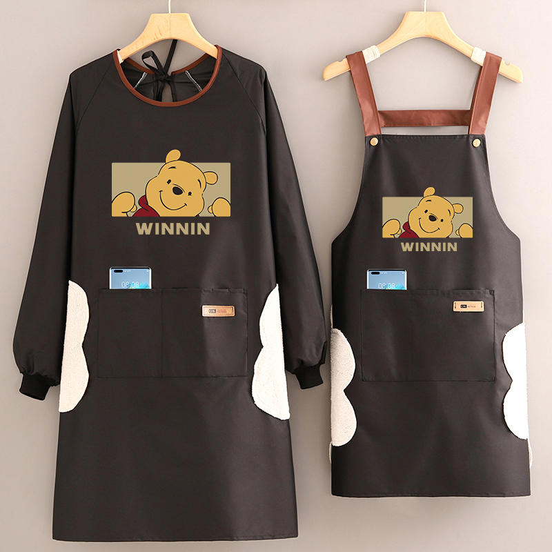 长袖罩衣女新款防水围裙定制logAo印字厨房家用工作服餐饮专用围