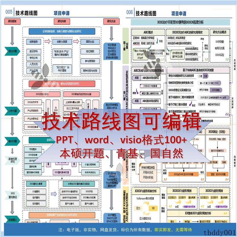 技术路线 线图模板美化开 题课题青基医学生物等可编辑PPTword版