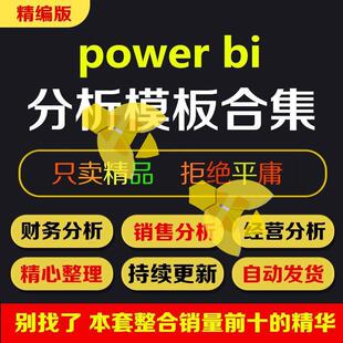 powerbi模板 分析财务销售经营可视化模版案例看板模型
