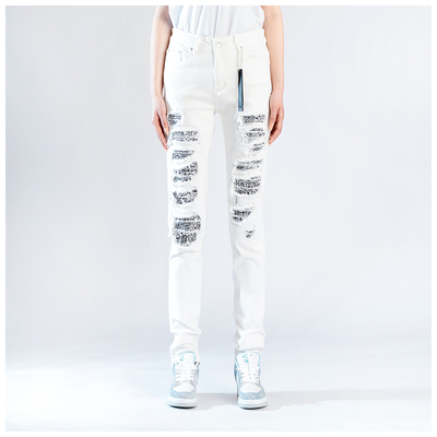 AMR Skinny Ripped Jeans 牛仔裤男美式高街破洞堆积修身小脚裤