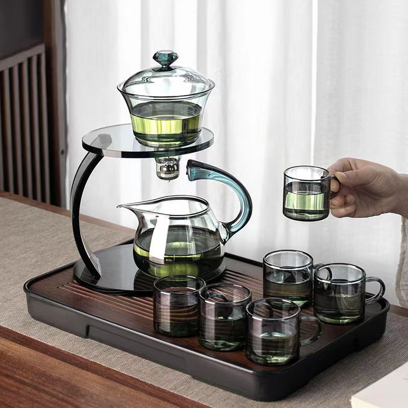 玻璃自动茶具套装家用轻奢高档磁吸泡茶壶茶杯办公室懒人泡茶