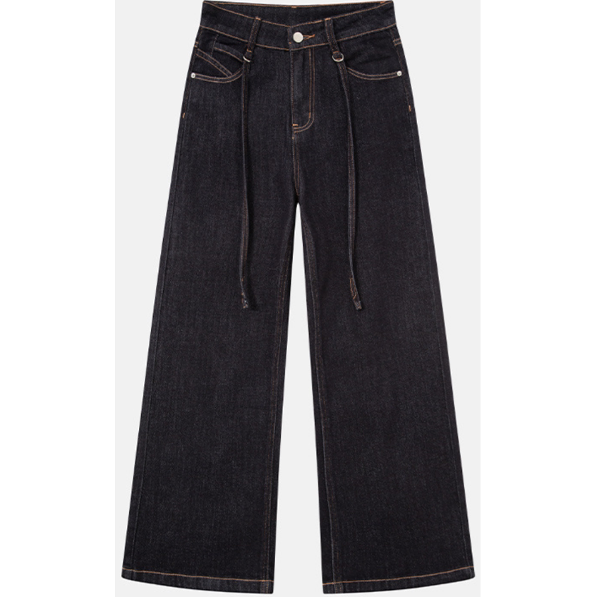 高腰阔腿牛仔裤女2026春夏新款弹力垂感显瘦百搭通勤休闲拖地长裤