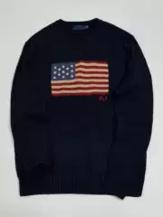 New National Flag Sweater Men's Round Neck Knitwear Top