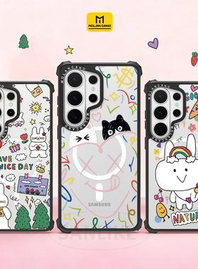 韩国MOLANCANO三星Galaxy S26 Ultra手机壳新款可爱兔子猫咪透明轻薄防摔磁吸保护壳s26卡通保护套专用外壳