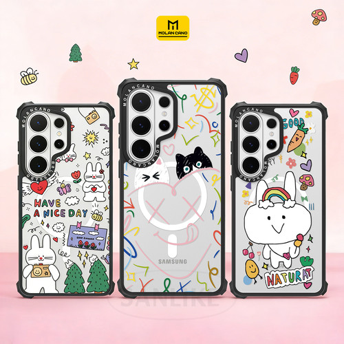 韩国MOLANCANO三星Galaxy S26 Ultra手机壳新款可爱兔子猫咪透明轻薄防摔磁吸保护壳s26卡通保护套专用外壳