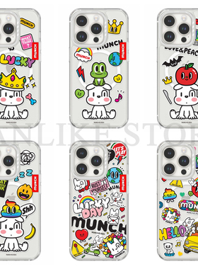 韩国molancano苹果磁吸手机壳简约可爱适用iphone16promax透明防摔15保护套14新款Munch蒙克小狗三星ZFlip7/6