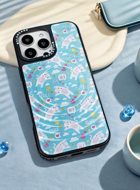 韩国MOLAN CANO新款网红苹果手机壳波漾磁吸鎏金可爱猫咪创意防摔适用iphone16promax保护套15pro浪漫高级感