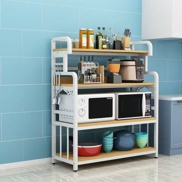 微波炉碗碟储物柜柜多层架烤箱置物架调料架厨房落地架子,住宅家具,搁板/置物架/家用陈列架,淘宝优惠券,粉丝福利购,淘宝优惠卷