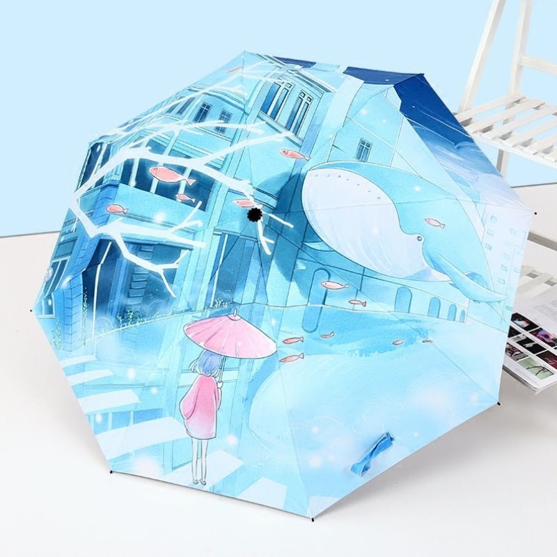 雨伞小太阳伞防晒遮阳伞黑胶韩国晴雨防清新两用折叠女文艺紫外线