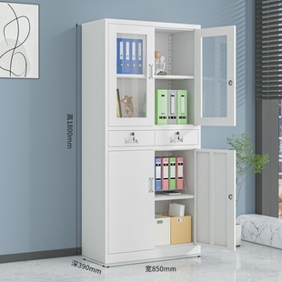 资料卷柜带锁钢制凭证柜柜子家用办公文件柜档案柜储物柜更衣铁皮