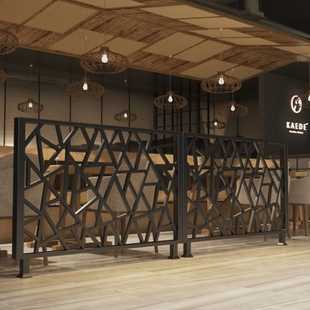围栏风装饰矮墙栅栏工业餐厅酒吧护栏隔断饭店卡座隔断铁艺屏风