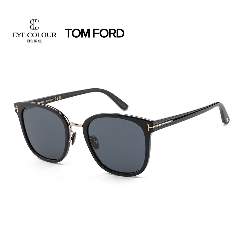 tomford眼镜方形中金太阳眼镜黑色汤姆福特男女时尚镜架 tf968-k