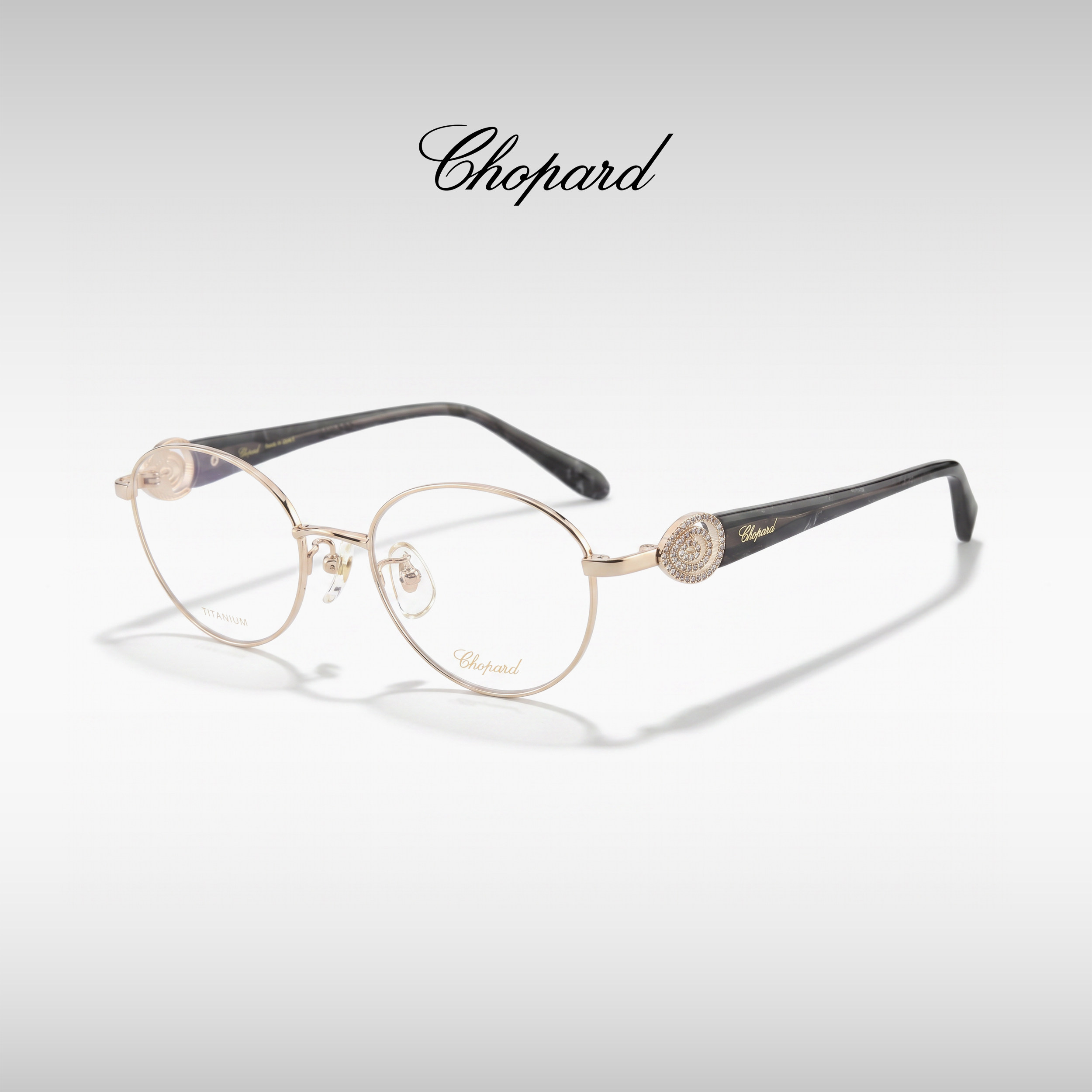 CHOPARD/萧邦圆框钛金女士眼镜架
