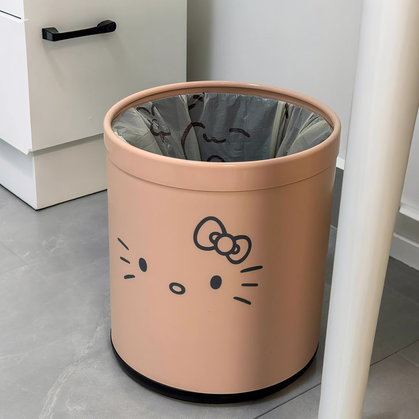 哈喽Kitty垃圾桶家用可爱猫咪客厅卧室纸篓内外双层大容量垃圾筒